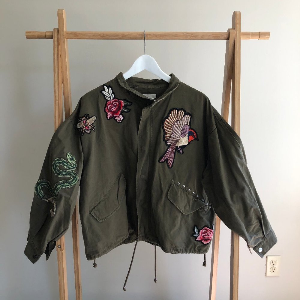 H&M Green Embroidered Jacket